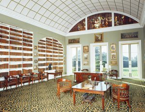 Vista de la biblioteca, 1793 de English School